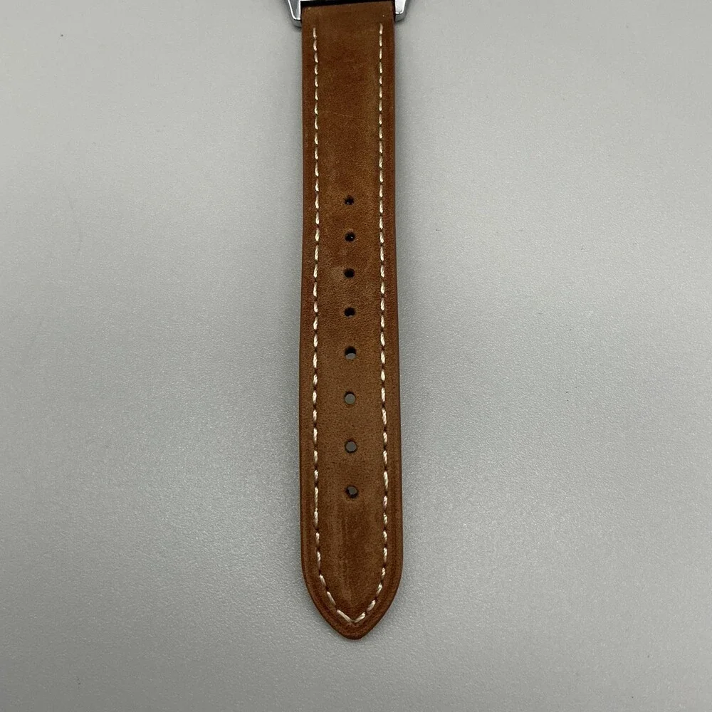 Chaika Oficerskie Mens Watch 36mm USSR Brown Leather Band Military Manual Wind